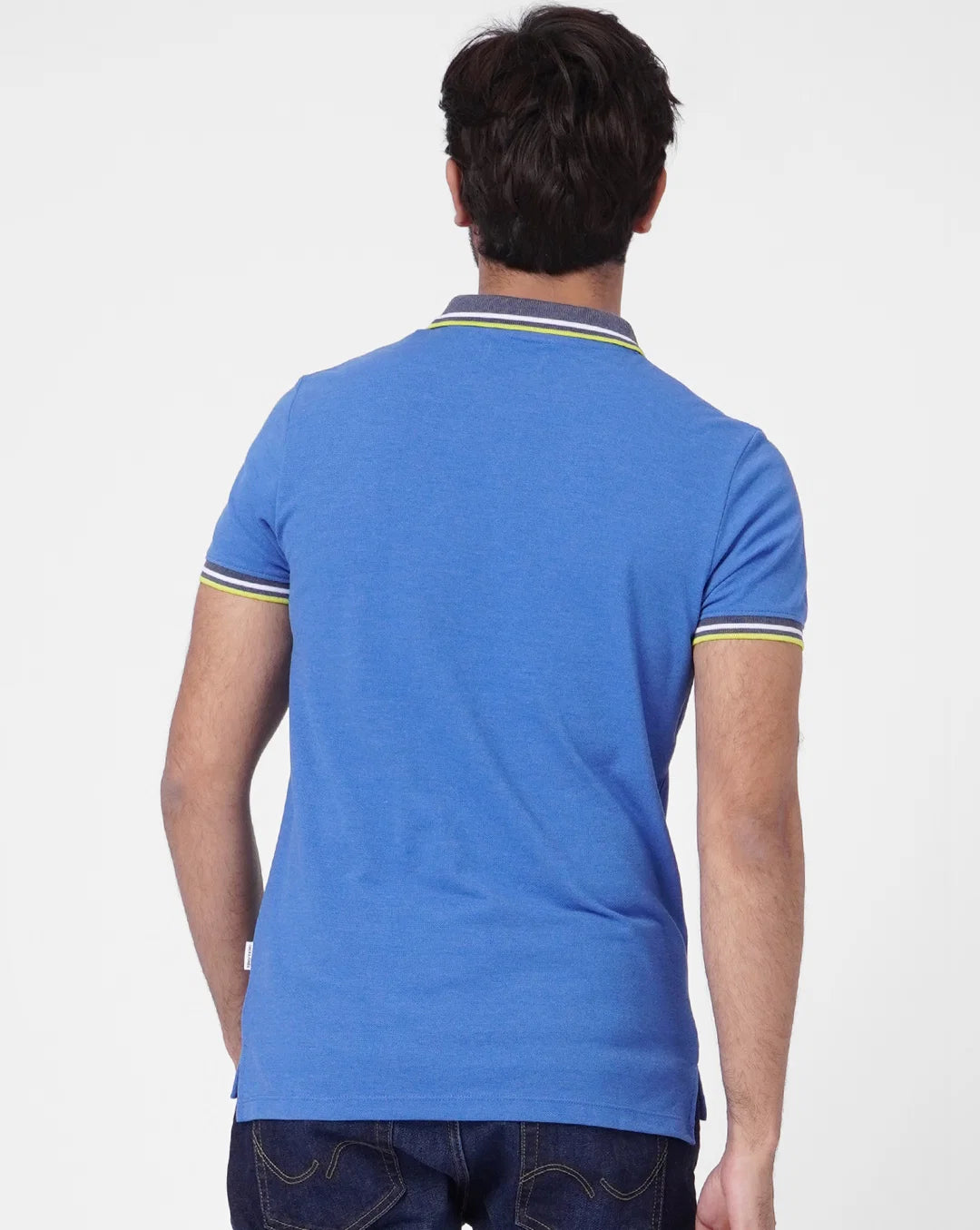 Jack And Jones BLUE CONTRAST TIPPING POLO T-SHIRT