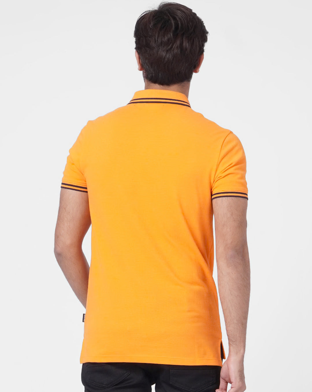 JACK & JONES YELLOW CONTRAST TIPPING POLO T-SHIRT