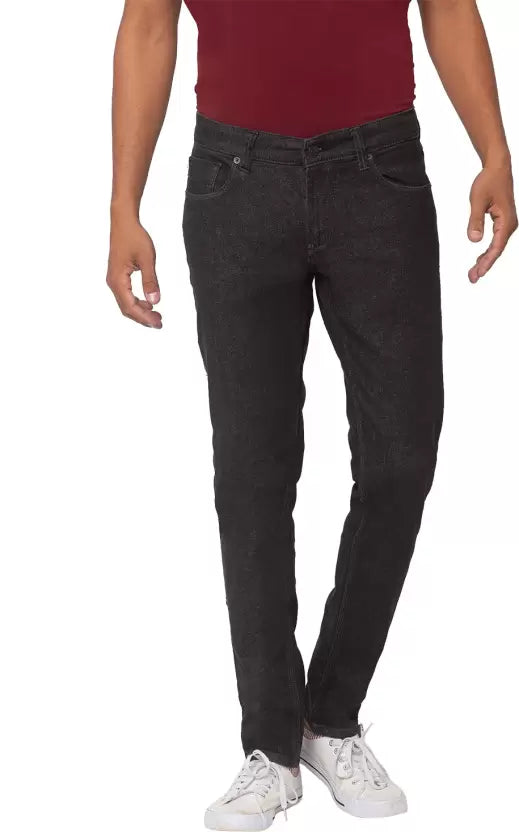 Spykar Men Super Skinny Low Rise Black Jeans