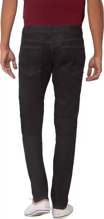 Spykar Men Super Skinny Low Rise Black Jeans