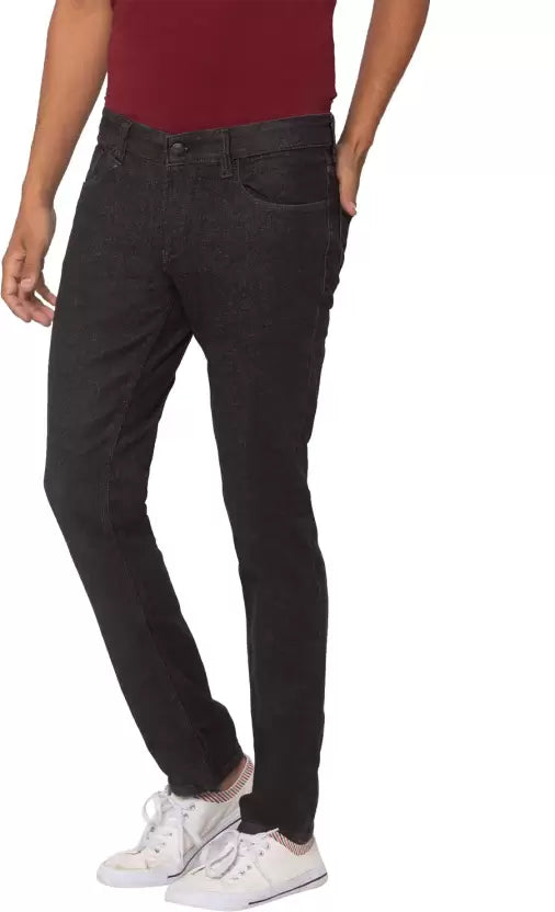 Spykar Men Super Skinny Low Rise Black Jeans