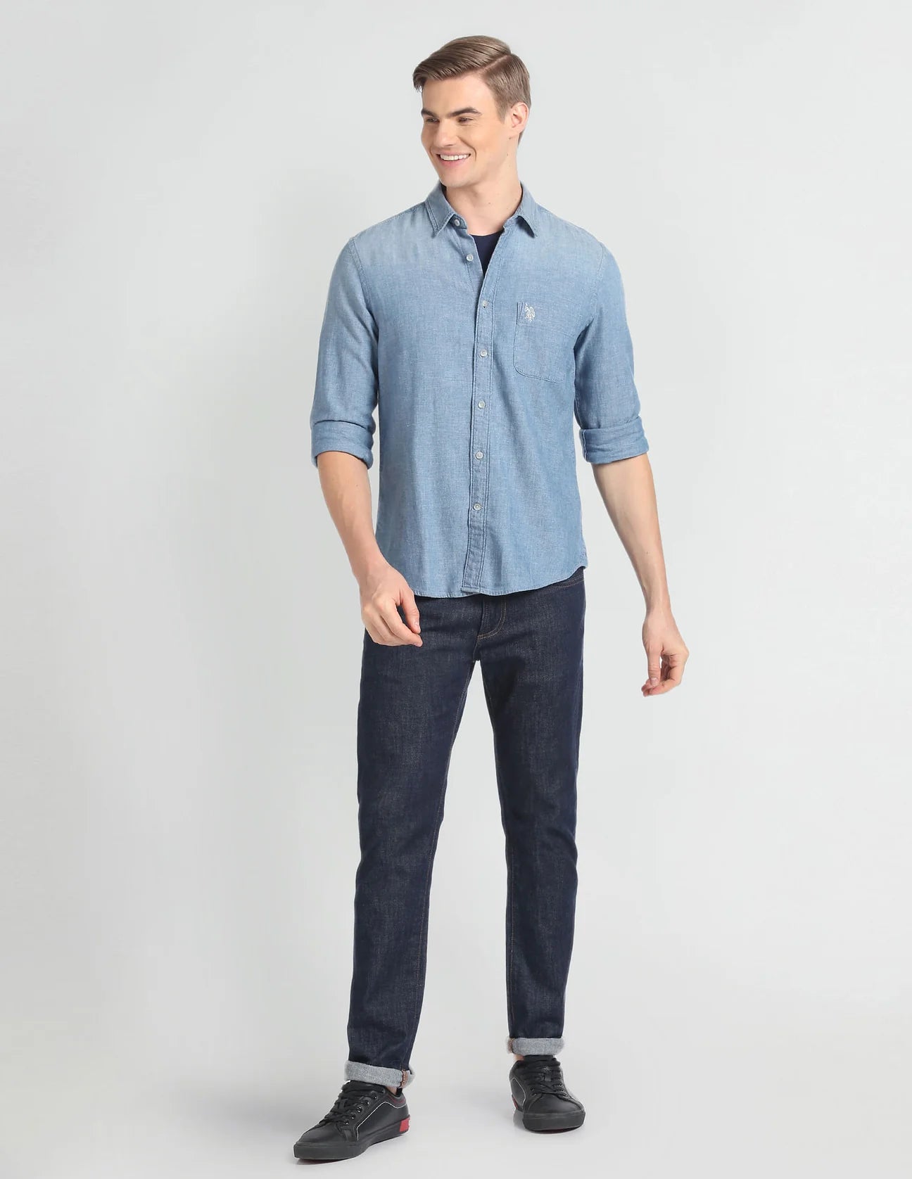 US POLO. Washed Slim Fit Shirt
