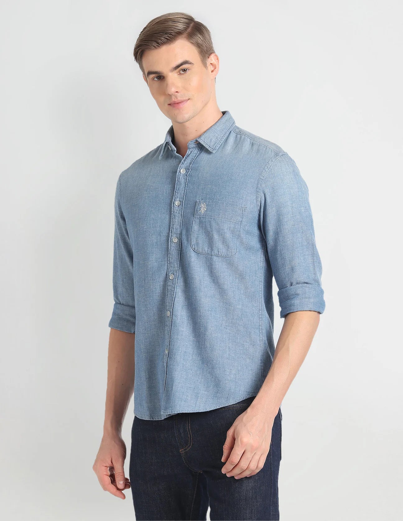 US POLO. Washed Slim Fit Shirt