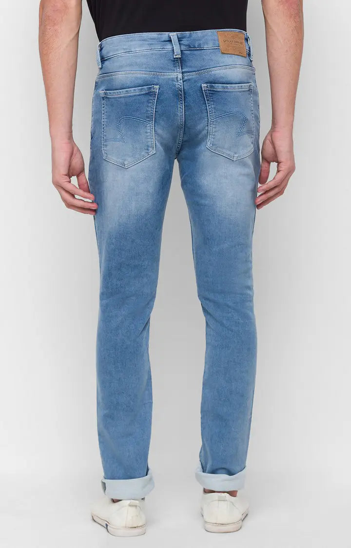 SPYKAR Men's Blue Cotton Solid Slim Jeans