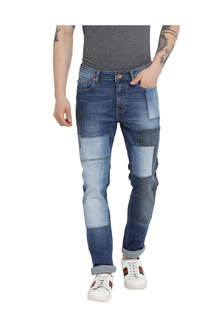 United Colors of Benetton United Colors of Benetton Blue Printed Jeans