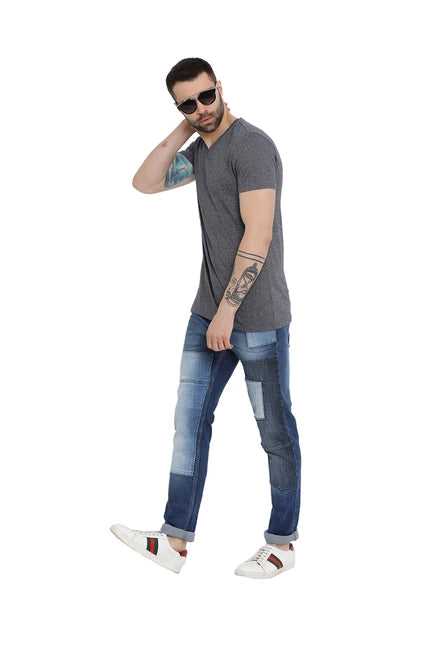 United Colors of Benetton United Colors of Benetton Blue Printed Jeans