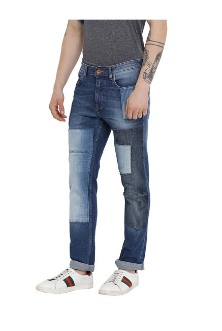 United Colors of Benetton United Colors of Benetton Blue Printed Jeans