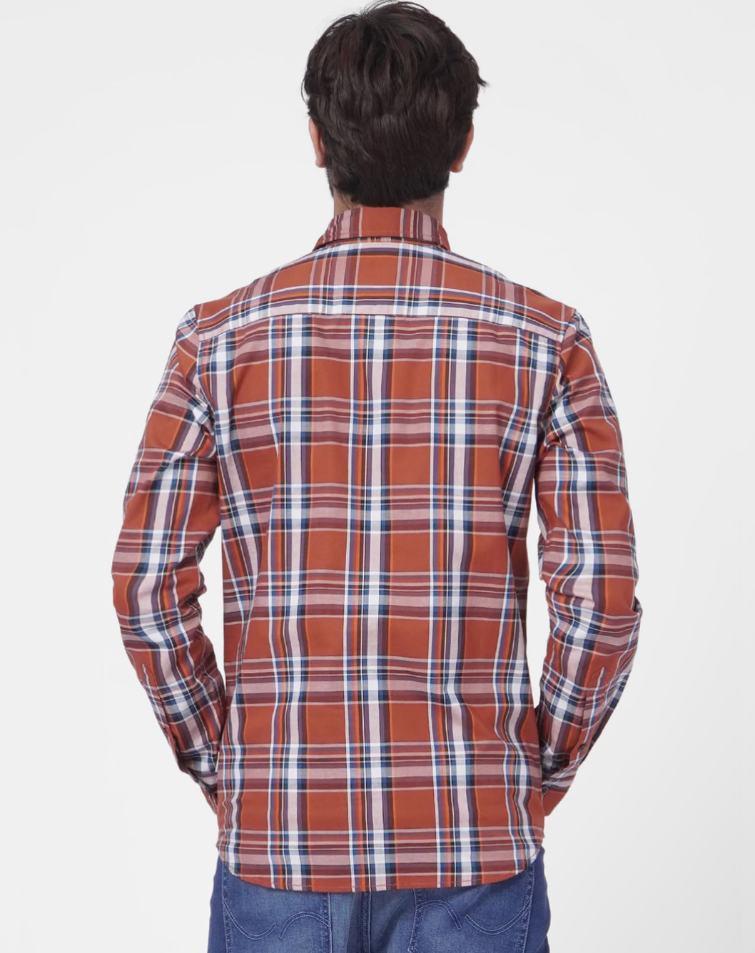 Jack and Jones BROWN CHECK FULL SLEEVES SHIRT