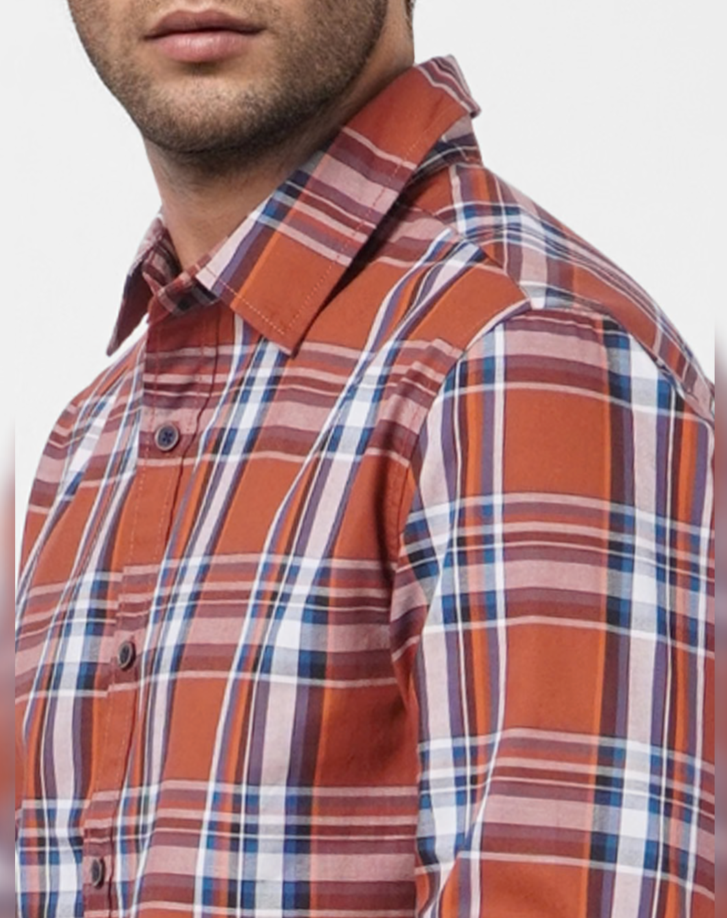 Jack and Jones BROWN CHECK FULL SLEEVES SHIRT