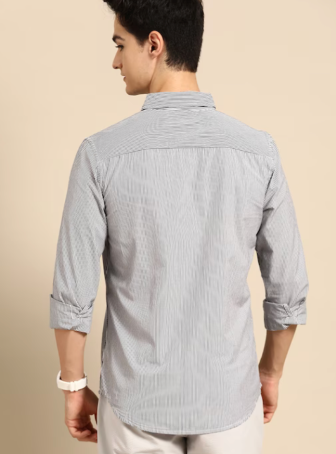 United Colors of Benetton. Slim Fit Striped Cotton Shirt