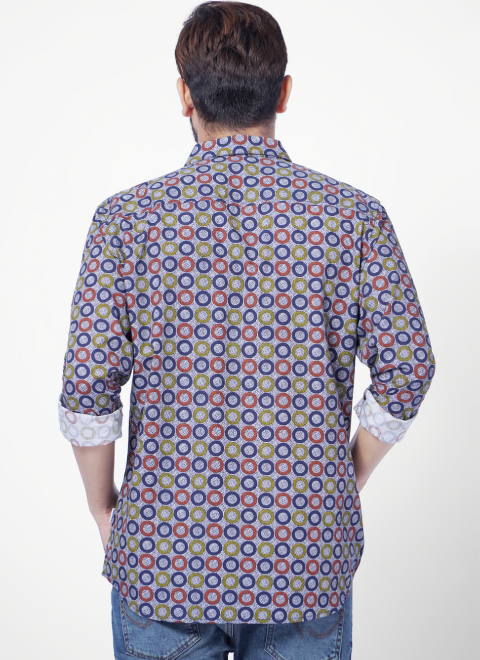 Jack and Jones BLUE PRINTED FULL SLEEVES SHIRT