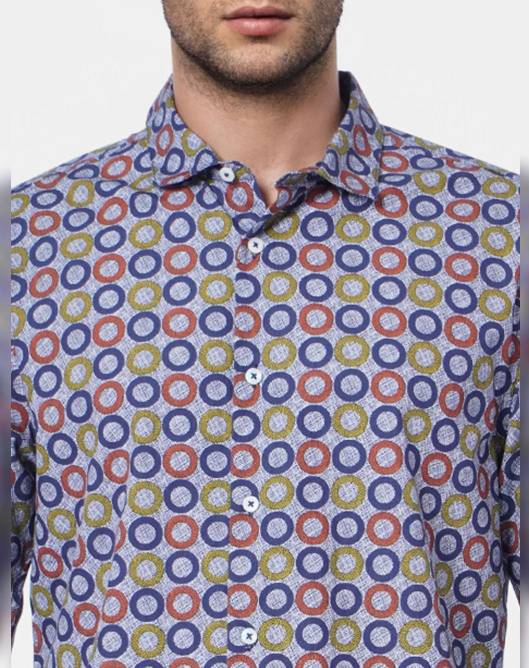 Jack and Jones BLUE PRINTED FULL SLEEVES SHIRT