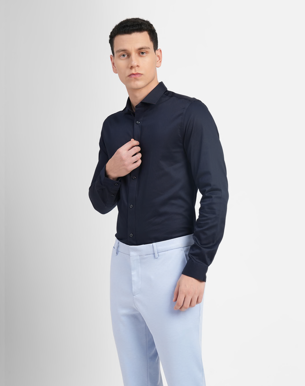 Jack & Jones NAVY BLUE FULL SLEEVES SHIRT