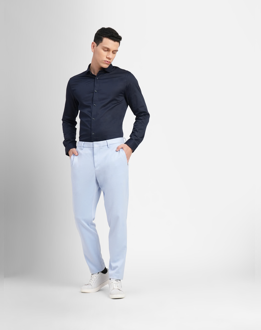 Jack & Jones NAVY BLUE FULL SLEEVES SHIRT
