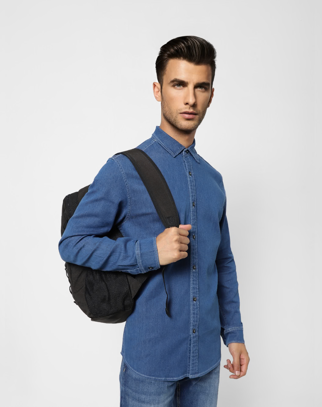 Jack & Jones BLUE DENIM FULL SLEEVES SHIRT