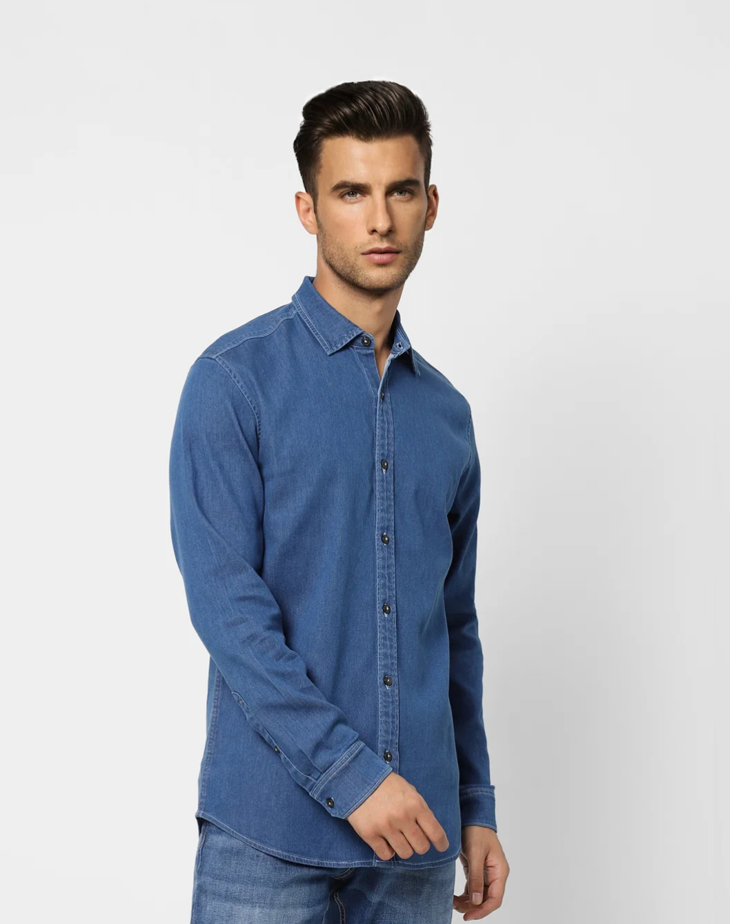 Jack & Jones BLUE DENIM FULL SLEEVES SHIRT
