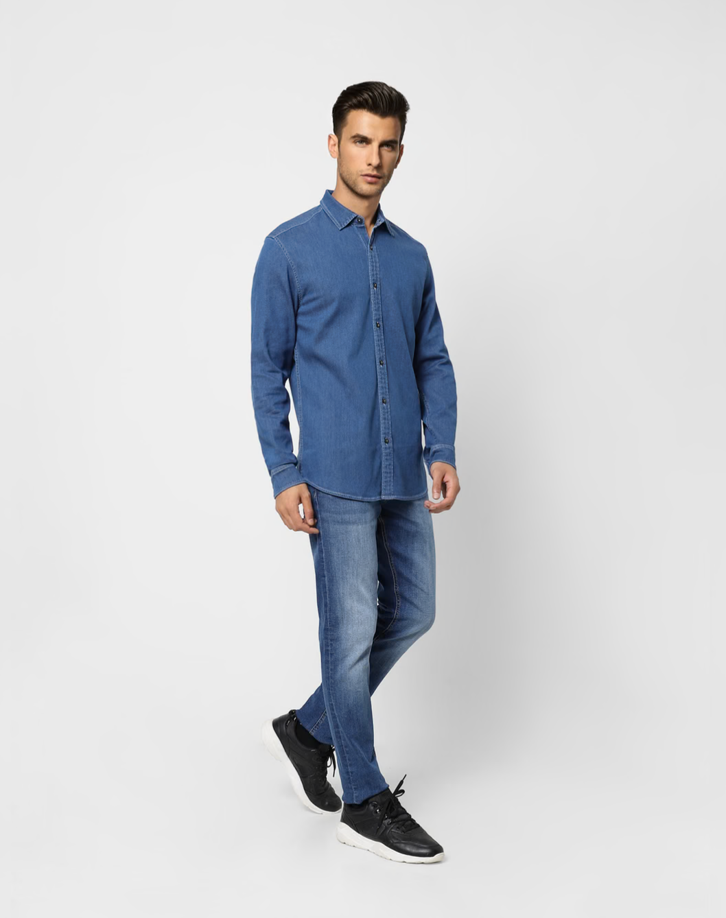 Jack & Jones BLUE DENIM FULL SLEEVES SHIRT