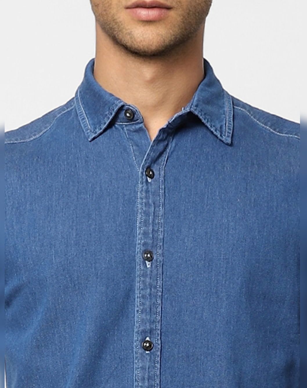 Jack & Jones BLUE DENIM FULL SLEEVES SHIRT