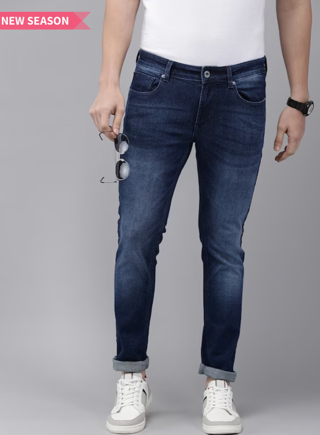 SPYKAR Men Skinny Slim Fit Low-Rise Light Fade Stretchable Jeans