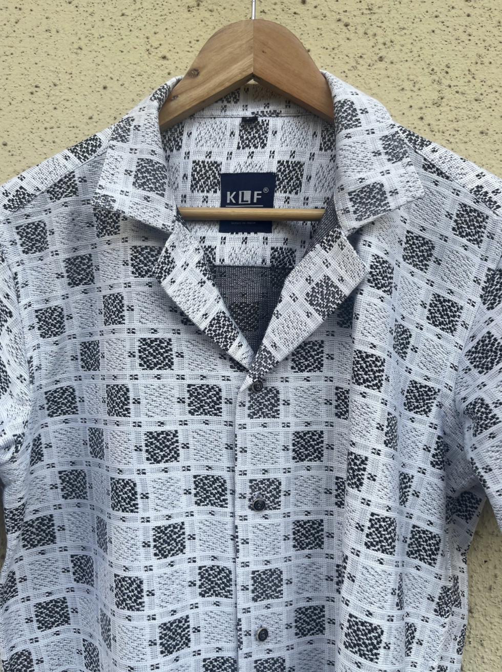 Ethnic Checks texture fabric half shirt