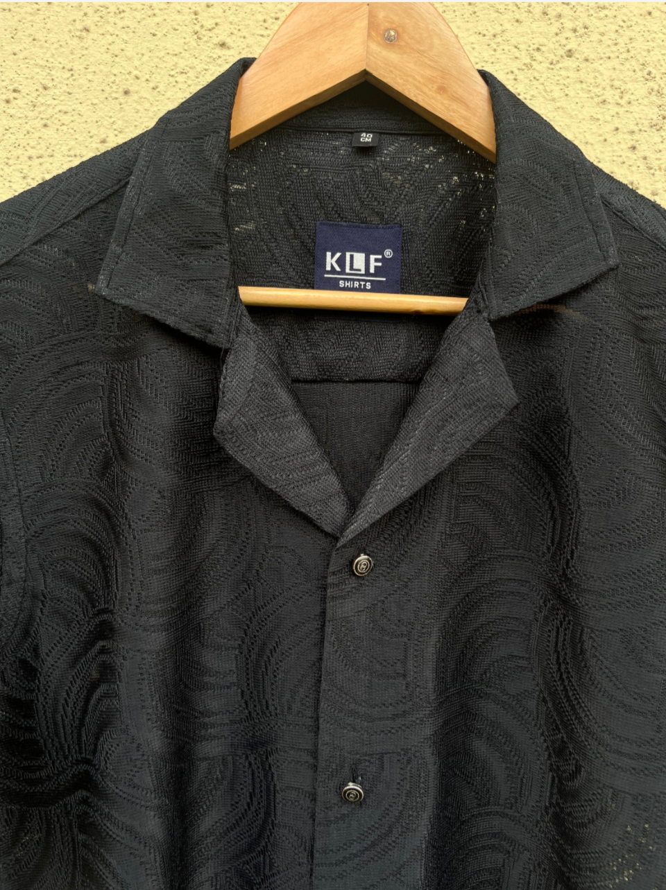Ethnic Black net fabric half shirt