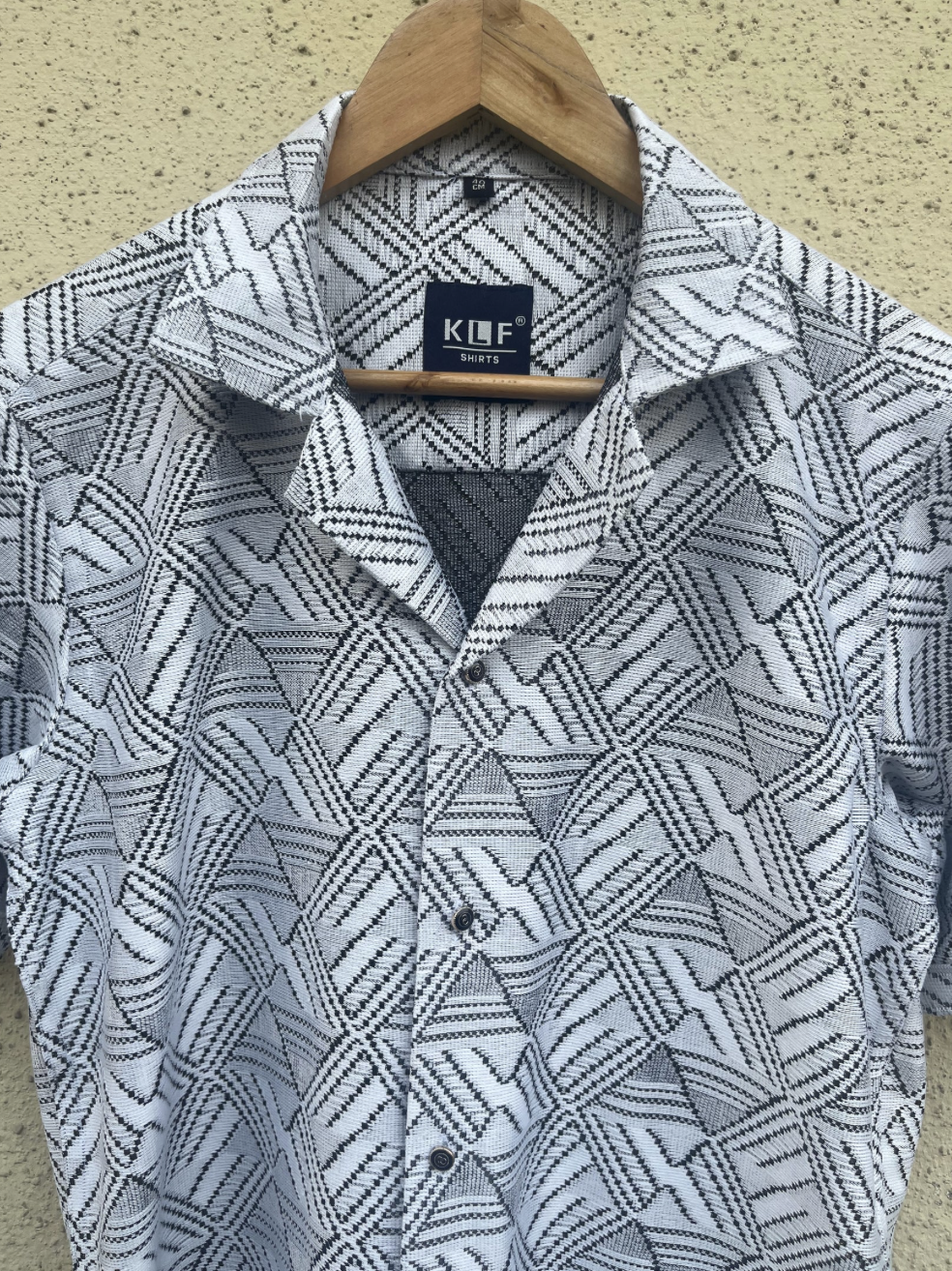 Ethnic White net fabric half sleeve shirt