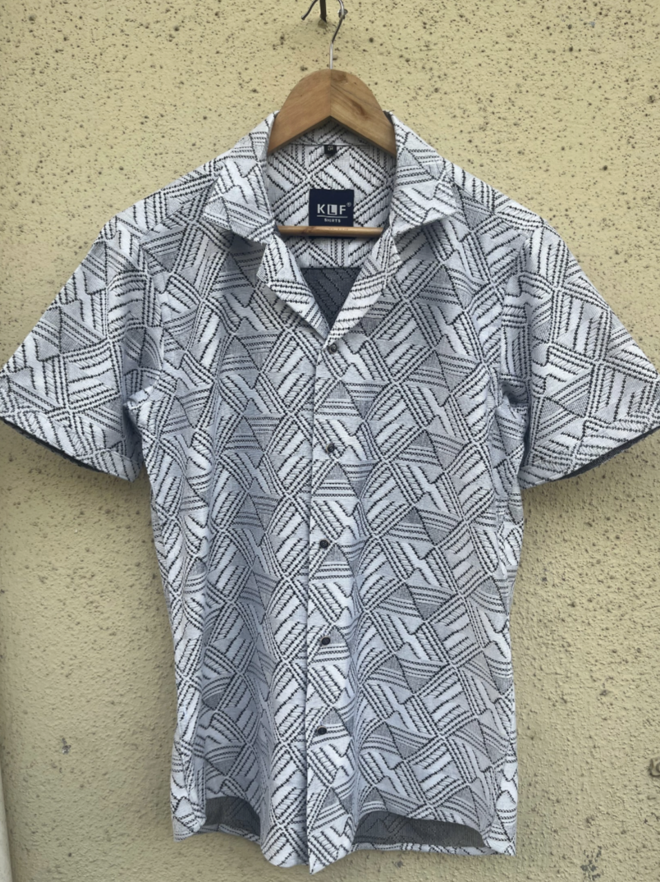 Ethnic White net fabric half sleeve shirt
