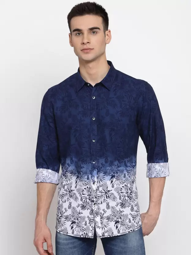 Pepe Jeans Men Regular Fit Floral Print Spread Collar Casual Shirt