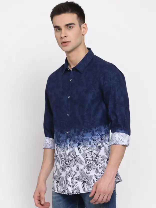 Pepe Jeans Men Regular Fit Floral Print Spread Collar Casual Shirt