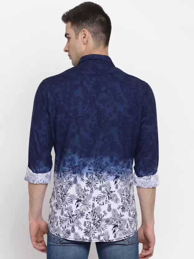 Pepe Jeans Men Regular Fit Floral Print Spread Collar Casual Shirt