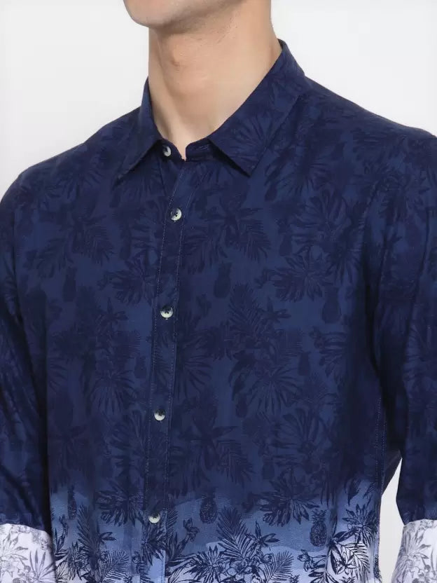 Pepe Jeans Men Regular Fit Floral Print Spread Collar Casual Shirt