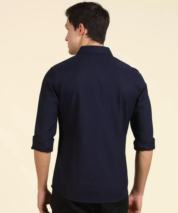 United Colors of Benetton Men Slim Fit Color Block Spread Collar Casual Shirt