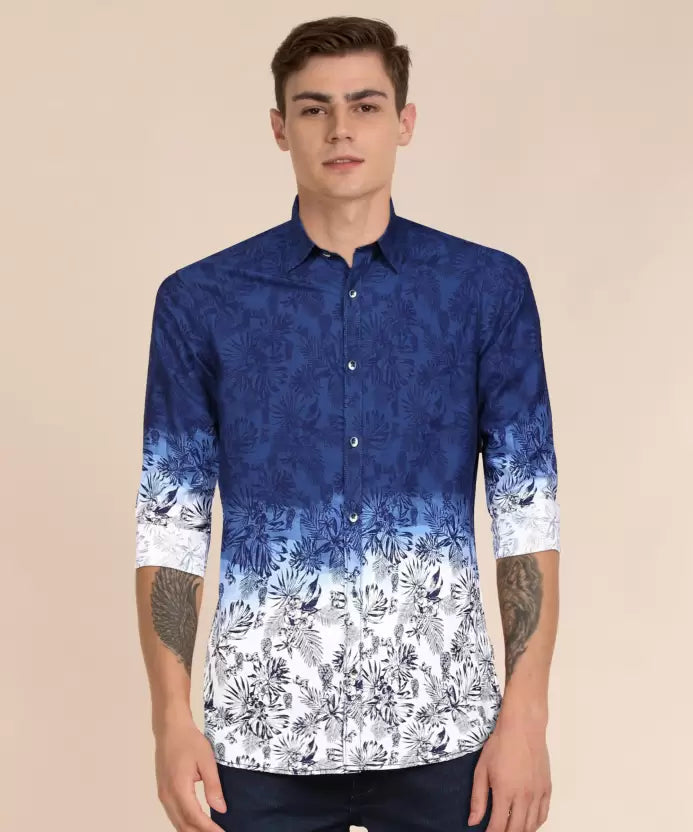 Pepe Jeans Men Regular Fit Floral Print Spread Collar Casual Shirt