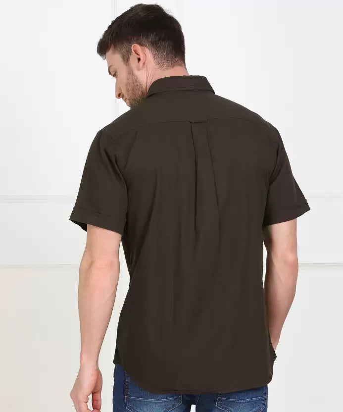 U.S. POLO ASSN. Men Regular Fit Solid Spread Collar Casual Shirt