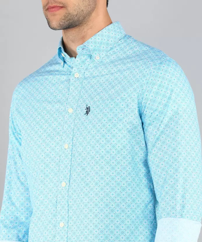 U.S. POLO ASSN. Men Regular Fit Printed Button Down Collar Casual Shirt