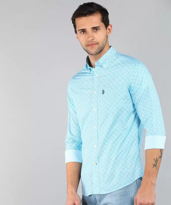 U.S. POLO ASSN. Men Regular Fit Printed Button Down Collar Casual Shirt