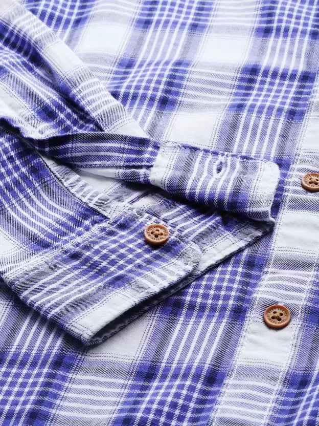 BEAT LONDON by Pepe Jeans Men Slim Fit Checkered Spread Collar Casual Shirt