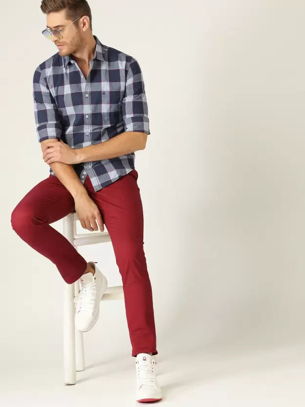 United Colors of Benetton Men Slim Fit Checkered Casual Shirt