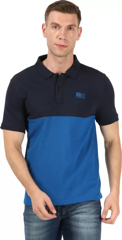 Wrangler Men Solid Polo Neck Cotton Blend Multicolor T-Shirt