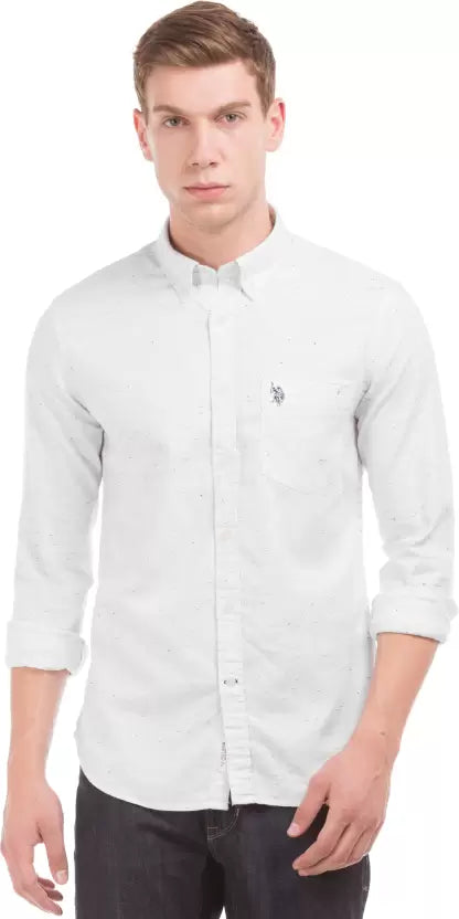 U.S. POLO ASSN. Men Regular Fit Solid Button Down Collar Casual Shirt