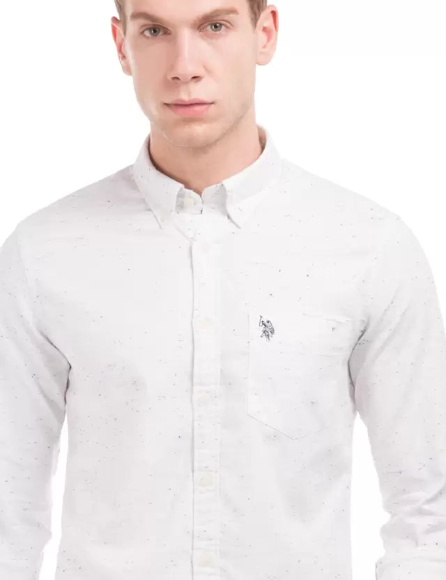 U.S. POLO ASSN. Men Regular Fit Solid Button Down Collar Casual Shirt