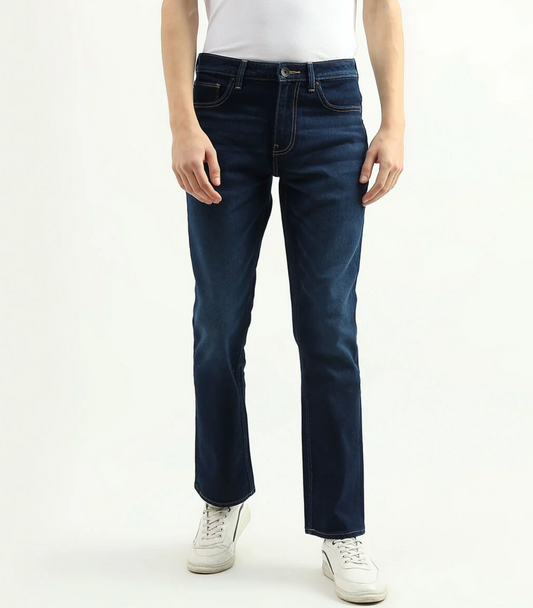 UCB MEN SOLID BOOTLEG JEANS