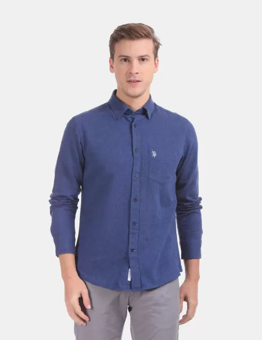 U.S. POLO ASSN. Men Regular Fit Solid Casual Shirt