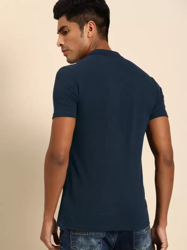 United Colors of Benetton Men Solid Polo Neck Pure Cotton Red T-Shirt